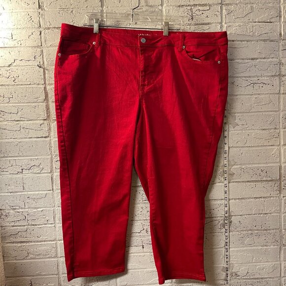 Westport Pants - Westport Signature Fit Capri Pants - Bold Red (Size 24W)